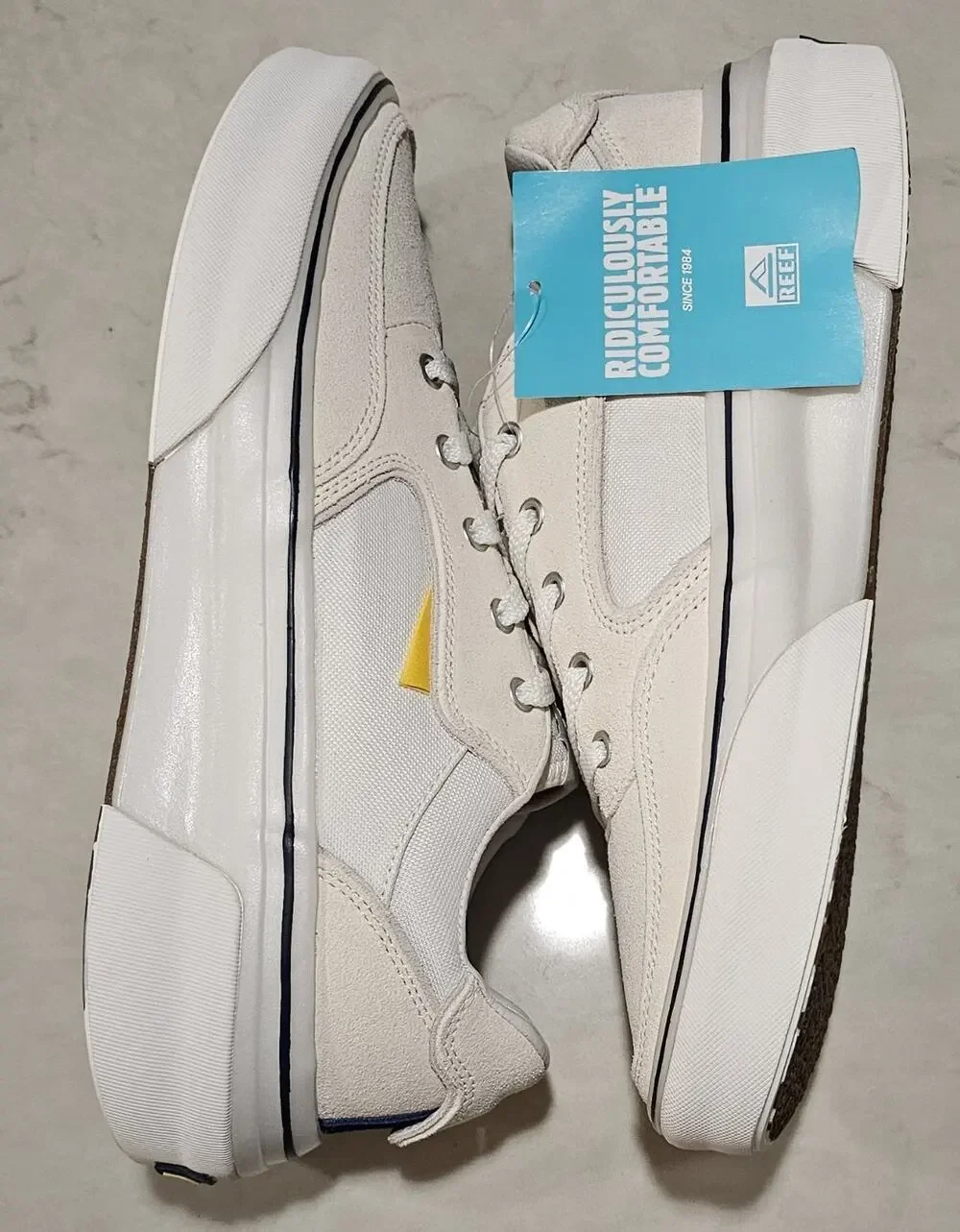 Men's Reef El Jefe White Yellow Sneakers Size 9